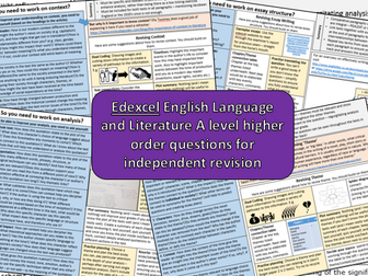 Higher order revision questions: A level English language and literature