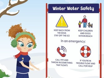 Winter Water Safety Colouring activity sheet