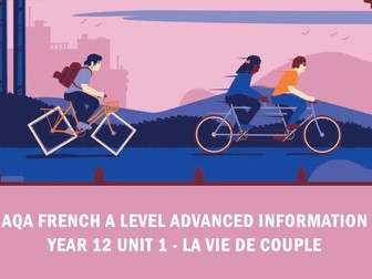 AQA French 2022 Advanced Information Year 12 Unit 1 La vie de couple