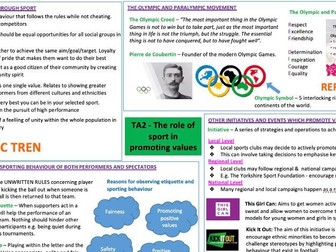 R184 Sports Studies Knowledge Organisers