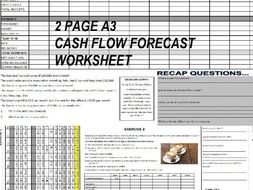 Cash Flow Forecasting A3 Worksheet GCSE/IGCSE/BTEC ...