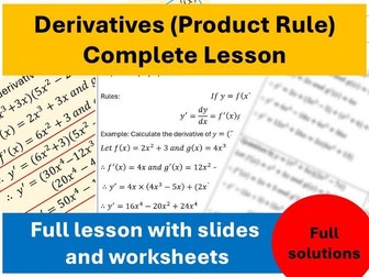 Derivatives (Product Rule) Full Lesson | GCSE / A-level Maths | PPT + W/Sheets + Full Solutions