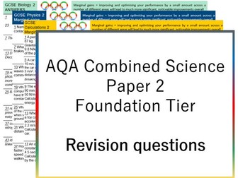 Combined Sci Paper 2 Foundation questions