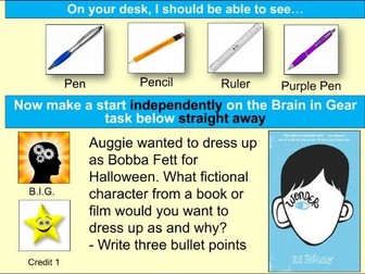 5 Starter Activities for the book Wonder (Year 7 English)