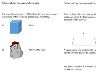 KS3 Physics Revision Resources - Density and Pressure