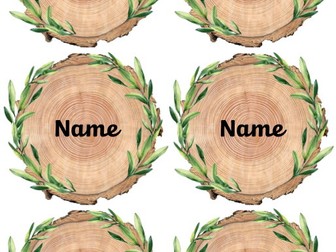 Natural themed name labels