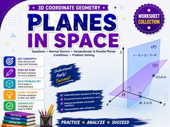 3D Plane Equations Worksheets & Answers