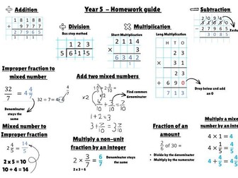 Year 5 Key Home learning sheet