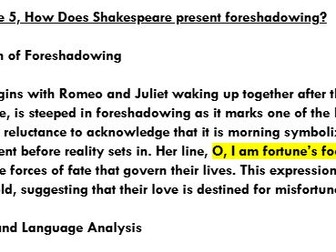 High level essay - How does Shakespeare present foreshadowing?
