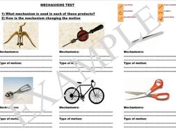 Mechanisms test/worksheet