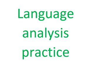 language analysis Practice Worksheet