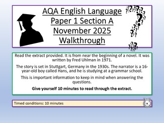 AQA English Language Paper 1 November 2025