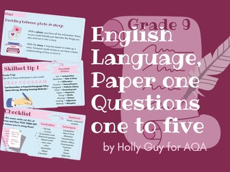 AQA GCSE English Language: Paper 1 Full Lesson Bundle (Questions 1–5)