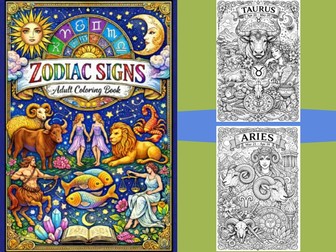Zodiac Signs Adult Coloring Book | Astrology Coloring Pages