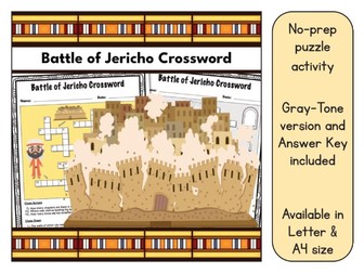 Battle of Jericho Crossword Puzzle Printable