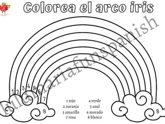 Spanish Colours Worksheet - Colour by Number