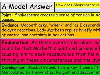 Macbeth GCSE Exam Process Resource With Model Answers