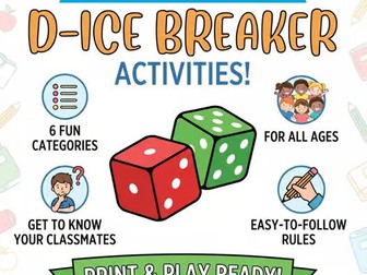 Back to School Ice Breaker Activities | First Day of School Dice Game