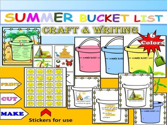 Summer Bucket List Writing Craft | End of Year Activities | Beach & Camping Theme