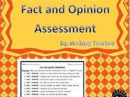 Fact and Opinion Assessment Worksheet