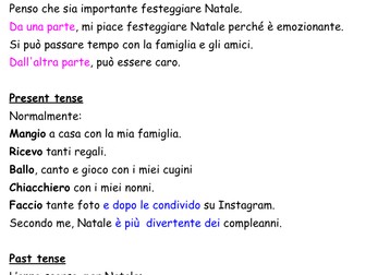 Italian Easy Planning GCSE 90 words examples