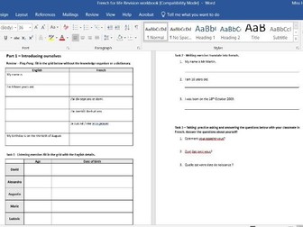 Revision workbook - French for life