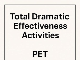 AQA Drama: Total Dramatic Effectiveness (A level - Component 1)