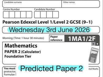 GCSE Maths Predicted Paper 2 2026 | Higher & Foundation | Edexcel/Revision