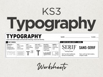 Typography Design Worksheet– Serif, Sans‑Serif and Decorative Styles