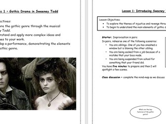Booklet for Sweeney Todd drama scheme