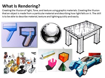 Rendering exercises to help develop graphic and presentation skills.