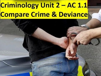 Criminology L3 WJEC UNIT 2: AC1.1 Compare Crime & Deviance