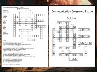 Communication Crossword Puzzle Worksheet Activity