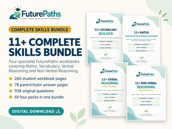 Complete 11+ Skills Bundle | Maths, Vocabulary, Verbal & Non-Verbal Reasoning