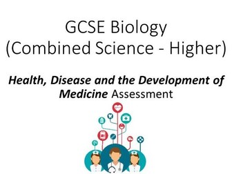 GCSE Biology (Higher) Summative Assessment on Health, Disease and Medicine (Combined Science)