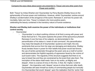 Tissue + Ozymandias - Power - Essay Grade 9