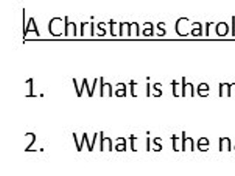 A Christmas Carol Plot Questions