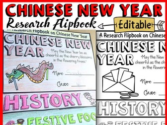 CHINESE NEW YEAR RESEARCH FLIPBOOK INFORMATION REPORT TEMPLATES