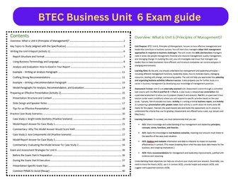 BTEC Level 3 Business Unit 6: Principles of Management – Student Guide Comprehensive study guide