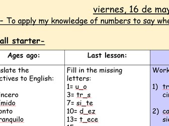 Year 7 Spanish- Lesson 6- To say when my birthday is