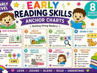 Early Reading Skills Early Level Anchor Charts