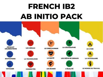 French Vocabulary List IB2 Ab Initio Pack - All 5 themes