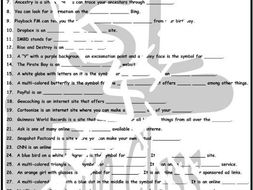 Internet Sites 1 Page BW Worksheet