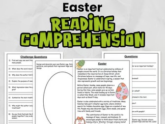 Easter Reading Comprehension for Gr 3 - 5: No Prep Spring Activity