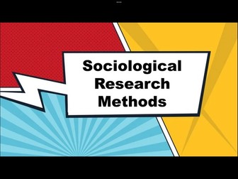 Year 12 Sociology Research Methods First 3 Lesson PowerPoints