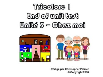 French: Tricolore 1 (5th edition) - Unit 3 end of unit test paper