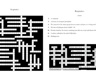 7. Respiration Crossword: Text Documents and Interactive Webpages