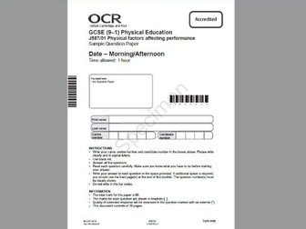 OCR GCSE PE 1-9 Factors affecting performance exam (1.1,1.2,1.3,1.4, 1.5, 2.1)