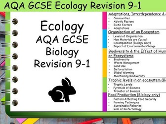 B7 Ecology AQA GCSE Science Biology Revision 9-1