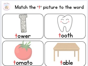 Initial Sound Matching Activities - t, i, n, p